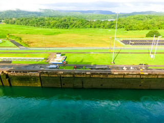 Wall Mural - View of Panama Canal from cruise ship