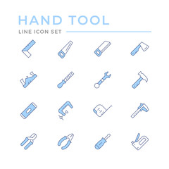 Wall Mural - Set color line icons of hand tool