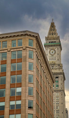 Wall Mural - An old office building and a classic clock tower in Boston, Massachussetts