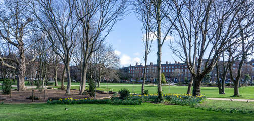 Merrion Square Park, Dublin, Ireland, dating to the early 19th century,once a private park for the residents of the Georgian Square around it, it is now managed by Dublin City Council.