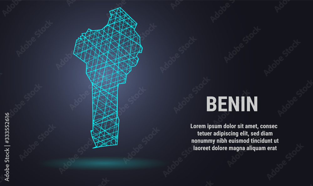 Vector low poly map of Benin Stock Vector | Adobe Stock