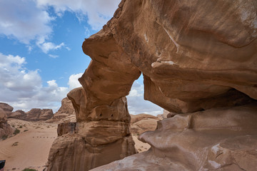 Wall Mural - Panoramic of the desert of Wadi Rum, Jordan