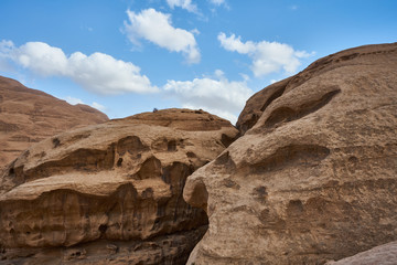 Wall Mural - Panoramic of the desert of Wadi Rum, Jordan