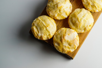 Wall Mural - Lemon muffins with lemon glaze