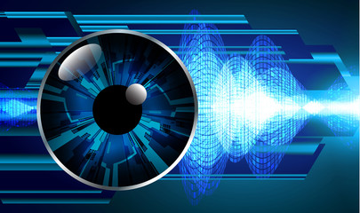 blue eye cyber circuit future technology concept background