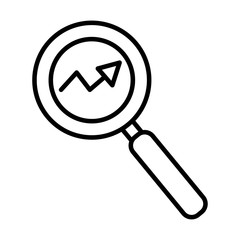 Wall Mural - arrow statistics with magnifying glass line style