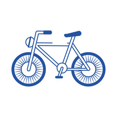 Poster - bicycle vehicle transport recreational blue line style icon