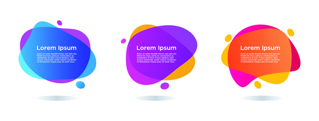 abstract gradient liquid banner set collection,trendy modern background, gradient infographic element vector  