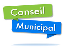 Municipal Council In Colored Speech Bubbles And French Language