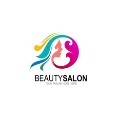 Wall Mural - Salon logo with beautiful design illustration, Woman, cosmetic logo