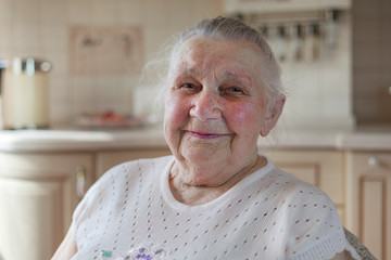 portrait of an elderly pensioner-grandmother 90 years, Portrait of an elderly pensioner-grandmother 90 years old, beautiful old age