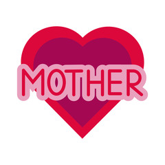 Poster - mother day heart flat style icon