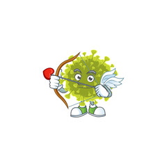 Poster - Sweet cartoon character of global coronavirus outbreak Cupid with arrow and wings