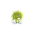 © kongvector - A cartoon icon of global coronavirus outbreak with waiting gesture