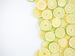 Background of fresh lemon slices.