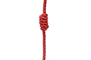 Red uniform shoulder whistle cord isolated on white background