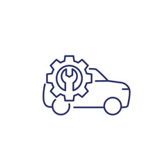 Poster - car repair shop line icon