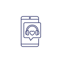 Canvas Print - headphones and phone, music, audio, podcast line icon