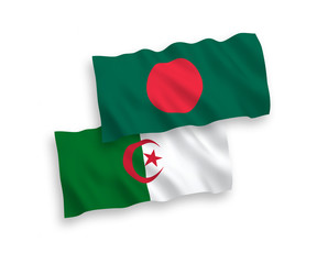 Flags of Algeria and Bangladesh on a white background