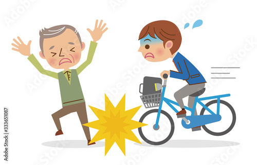 自転車で老人にぶつかる男子学生 Stock ベクター Adobe Stock 自転車で老人にぶつかる男子学生 Stock ベクター Adobe Stock