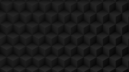 Wall Mural - Black abstract background with cubes