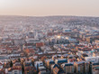 Aerial Cityscape of Stuttgart, Germany while sunset