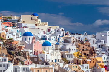 Oia town cityscape at Santorini island in Greece