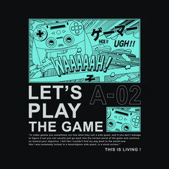 Wall Mural - Joystick illustration, tee shirt graphics, typograph