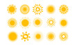 Suns icons. Elements for design. Vector illustration