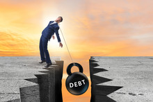 Concept Of Debt And Load With Businessman