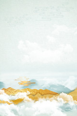 Wall Mural - Modern digital art of Chinese landscape painting