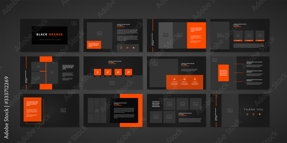Dark minimal slides presentation background template. business ...