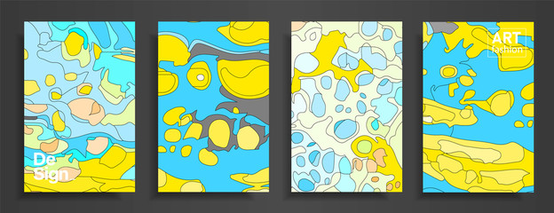 Wall Mural - Modern design A4.Abstract bright texture of colored bright liquid paints.Splash  trends paints.Used design presentations, print,flyer,business cards,invitations, calendars,sites, packaging,cover.