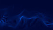 © ihor - Vector abstract blue futuristic background. Big data visualization. Digital dynamic wave of particles.