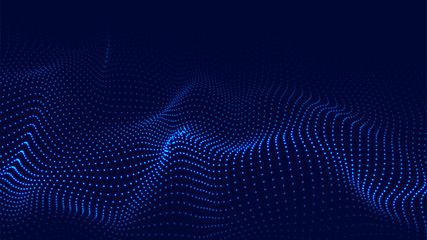 Wall Mural - vector abstract blue futuristic background. big data visualization. digital dynamic wave of particle