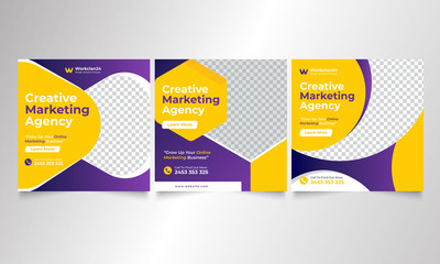 Wall Mural - Social media post Web Header, Cover and Square Banner For Corporate Business Agency Template