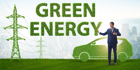 Electric car and green energy concept