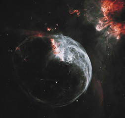 Wall Mural - bubble nebula in cassiopeia constellation. elements of this image furnished by nasa.