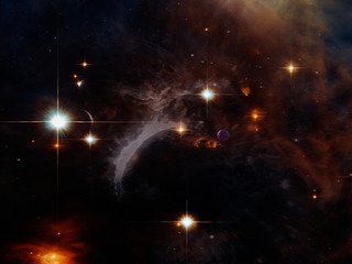 Wall Mural - fantasy outer space planets and stars poster