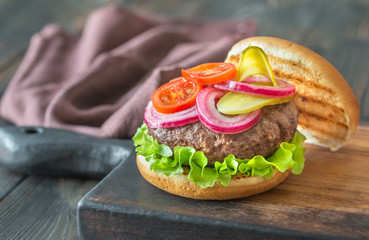 Canvas Print - Hamburger on the cutting board