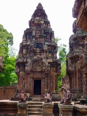 Ruins of Angkor, temple of Banteay Srei, stone pyramids, Angkor Wat, Cambodia