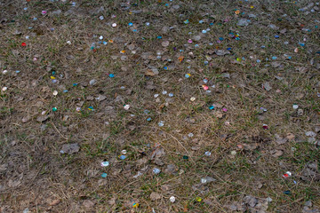 confetti on the ground after the holidays