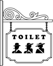 A Sign For The Toilet, Both Male And Female As Gender