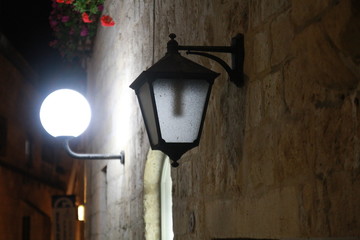 old street lamp on the wall