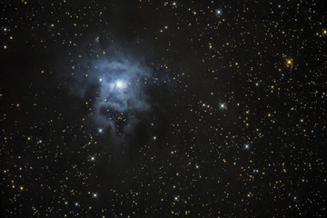 Wall Mural - the iris nebula, a reflection nebula glowing in the night sky, cornwall, uk