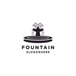 natural vector  fountain water logo design