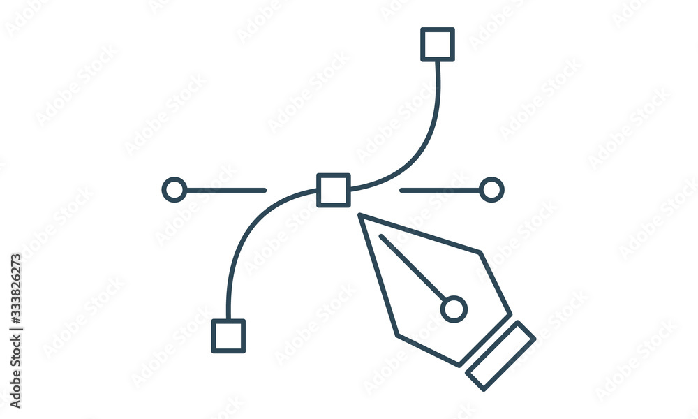 Bezier curve pen tool icon for graphic design and illustration Stock ...
