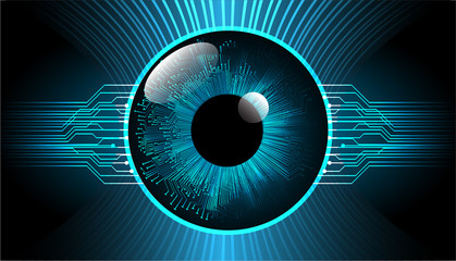 Canvas Print - Blue eye cyber circuit future technology concept background