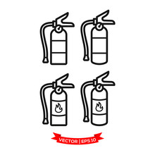 Fire Extinguisher Icon Vector Logo Template