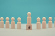© oleg_chumakov - Leadership development, individuality. Team competitions. Stand out of crowd. Leader figure on cube with crown sign